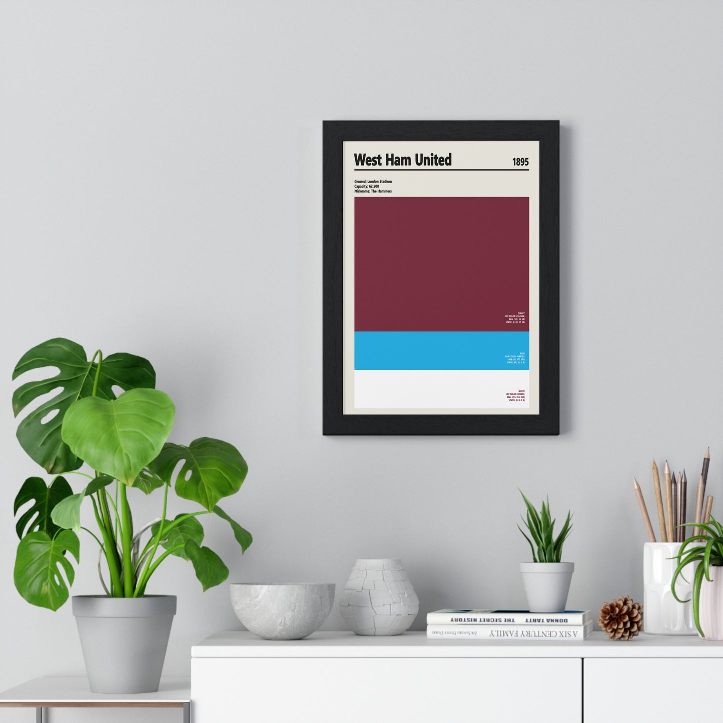 West Ham United 1895 colour block artwork