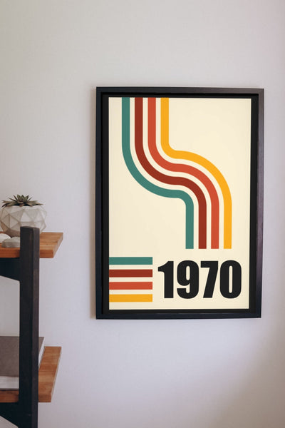 Lifestyle - The Year You Were Born Print hanging on a living room wall
