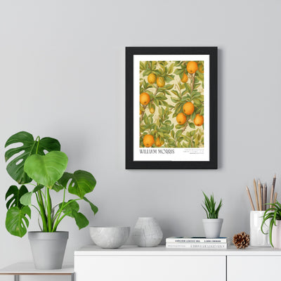 11x14-16 framed poster displayed on living room wall above furniture