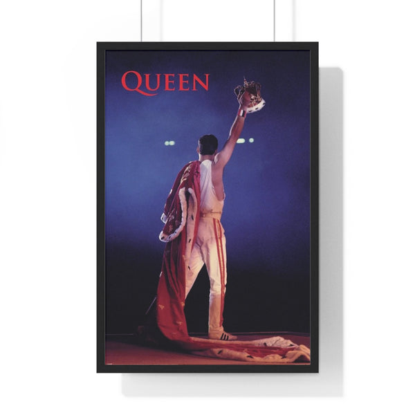 Queen Live Wembley Crown Moment Maxi Poster — dramatic concert performance with lone figure holding crown aloft