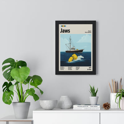 Framed Jaws 1975 Inspired movie poster
