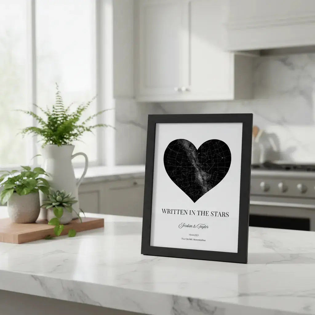 Personalised Written in the Stars Heart Gift Print Poster Kingz