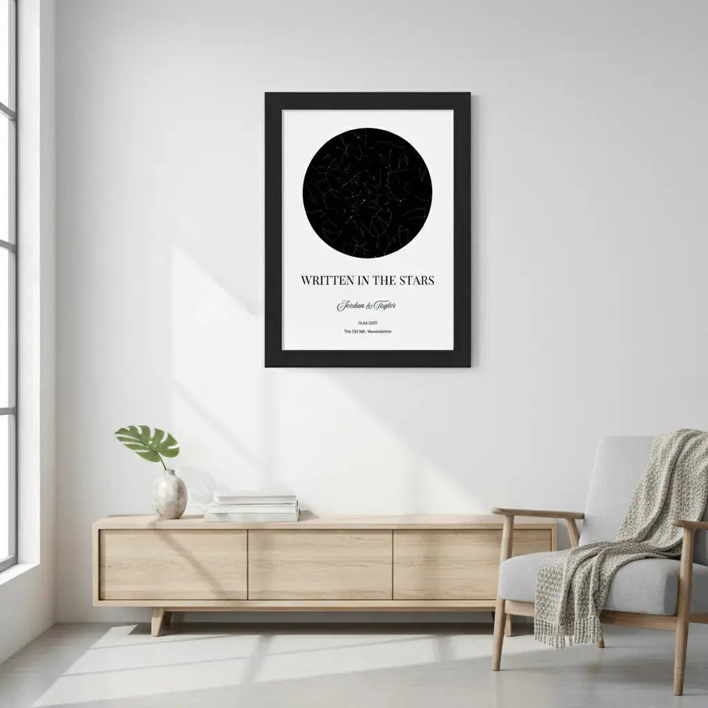 Personalised Written in the Stars Couple Gift Print Poster Kingz