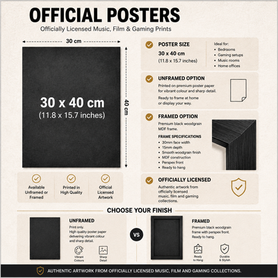 30x40cm framed and unframed poster information