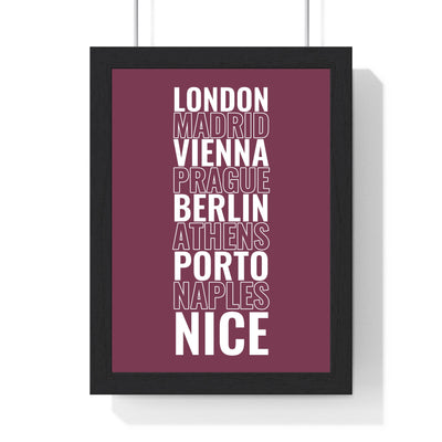 Plum personalised destination typography travel poster
