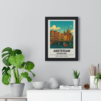 Framed Amsterdam travel poster