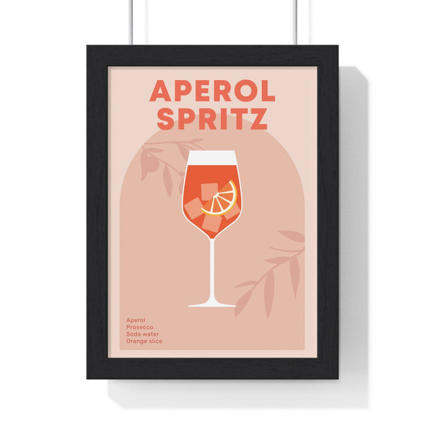 Aperol Spritz cocktail wall art print framed home bar decor