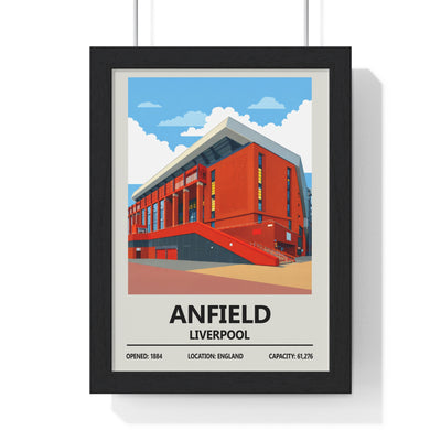 Anfield stadium print featuring modern Liverpool wall art illustration