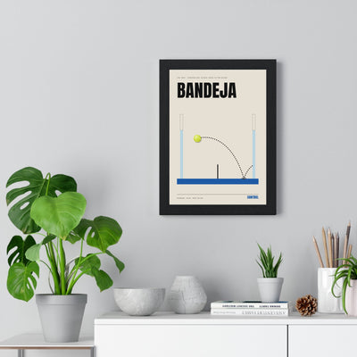 Bandeja Padel print framed on a living room wall