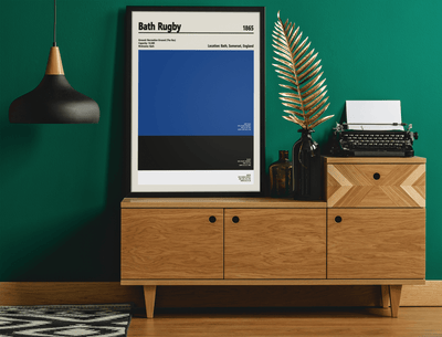 Framed Bath Rugby colour swatch print wall display