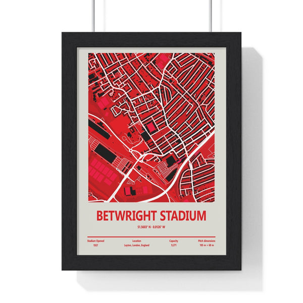 Framed BetWright Stadium map poster – Leyton Orient football wall art