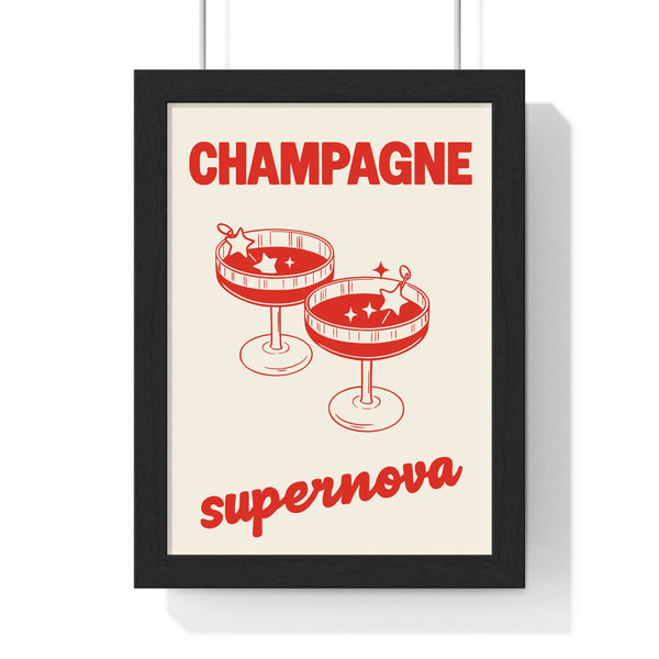 Champagne Supernova Oasis inspired lyric poster framed in black frame