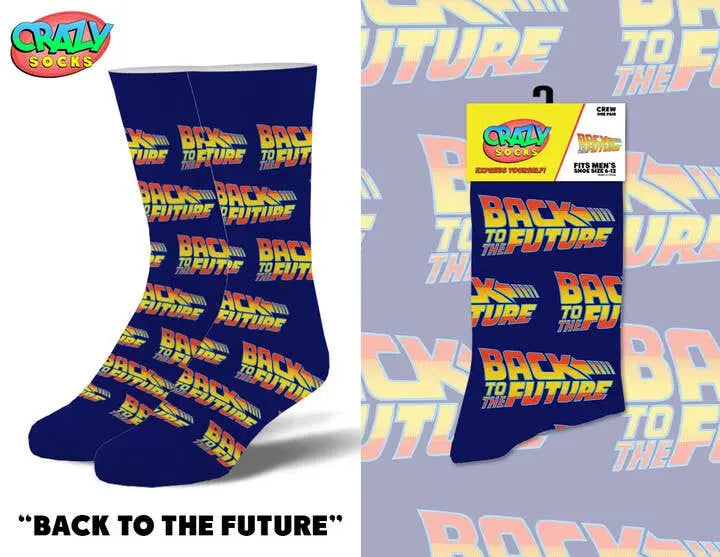 Socks Back to the Future Socks – Official Retro Movie Gift for Classic Film Fans Crazy Socks