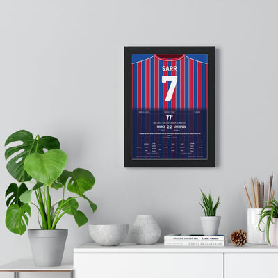 Crystal Palace Community Shield 2025 Poster - Ismaïla Sarr 7 Shirt Print framed on a living room wall