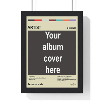 Personalised music wall art framed print displayed in a modern home interior