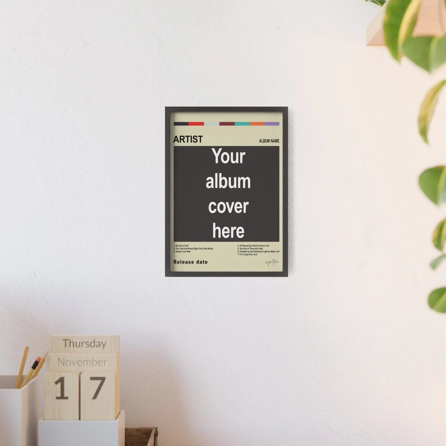 Custom Album Cover Poster – Personalised Music Wall Art - Poster Kingz - A5 (unframed) - White -