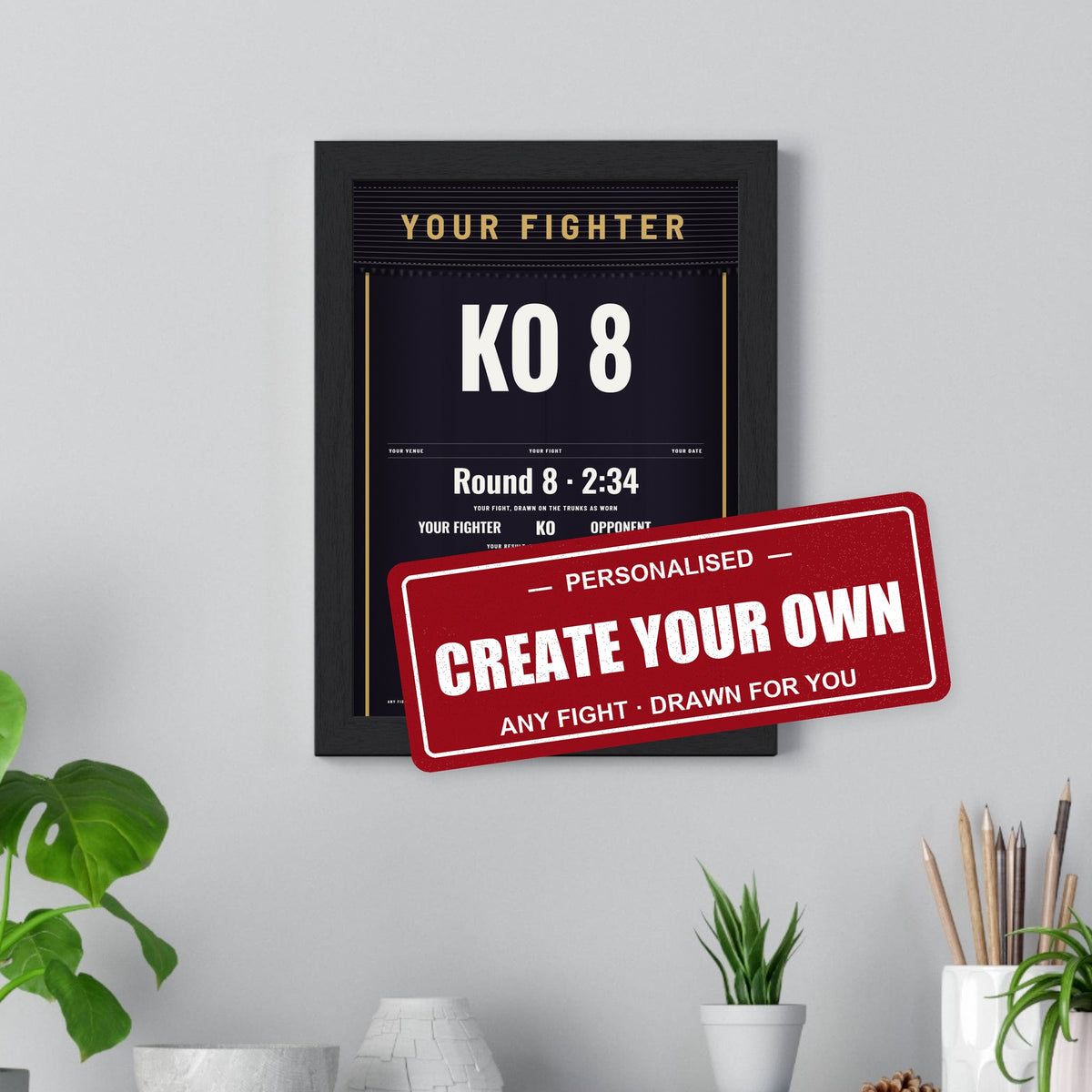 Custom Boxing Poster - Create Your Own Fight Trunks Print