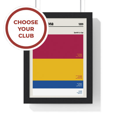 Framed Custom Sports Team Colour Swatch - Choose Your Team poster