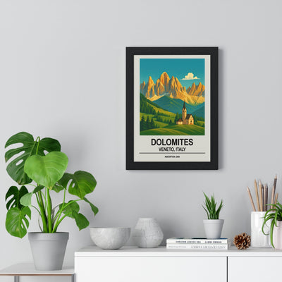 Framed Dolomites travel poster