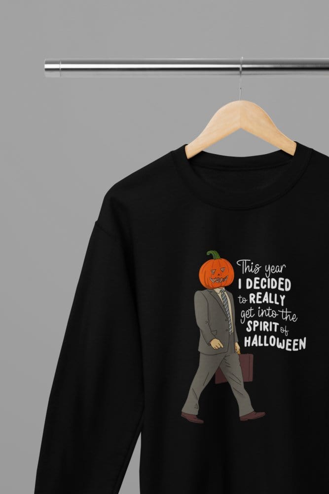 Black t-shirt with Dwight Shrute Halloween Pumpkin The Office /Sweatshirt back view