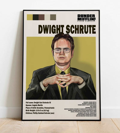 Framed Dwight Shrute Poster - The Office Vintage TV Show Print poster