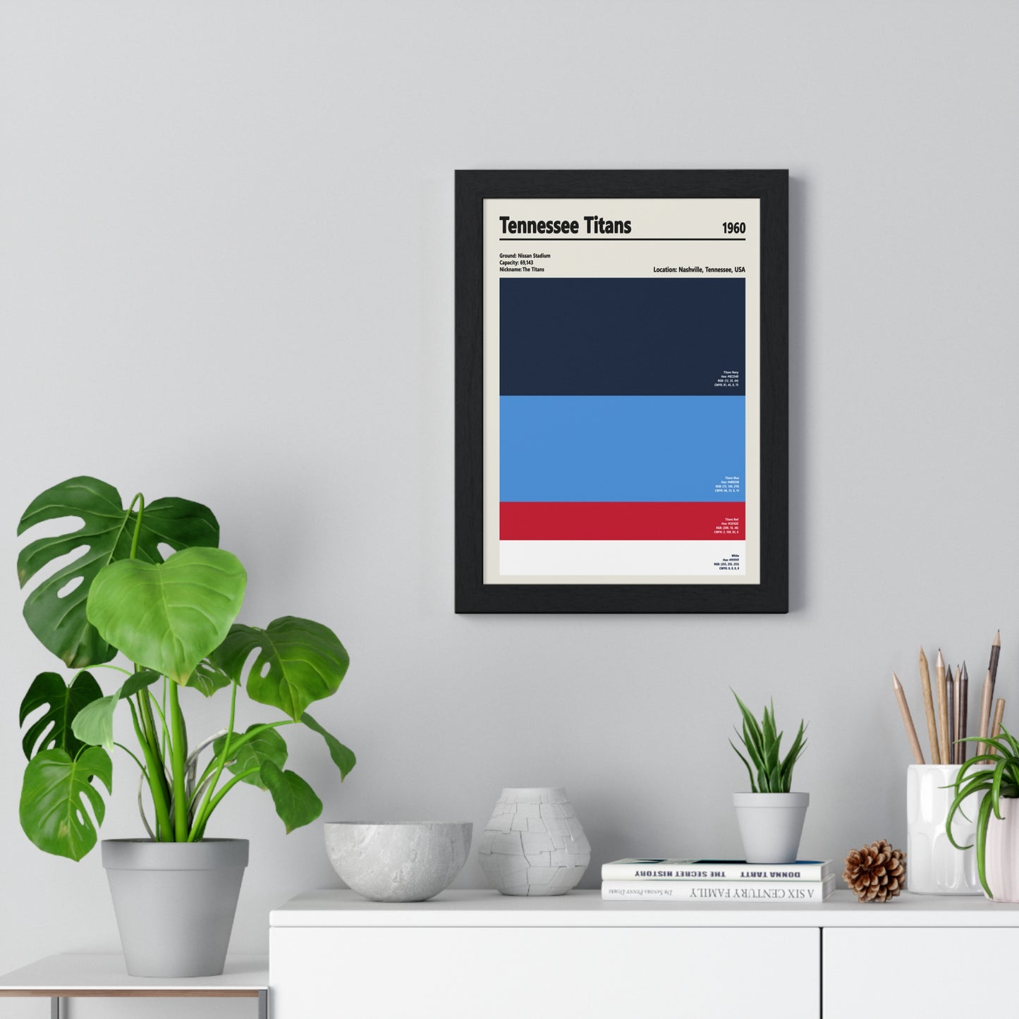 Minimalist Tennessee Titans NFL colour swatch print