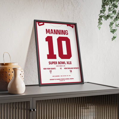 Framed Eli Manning Super Bowl XLII MVP Print poster