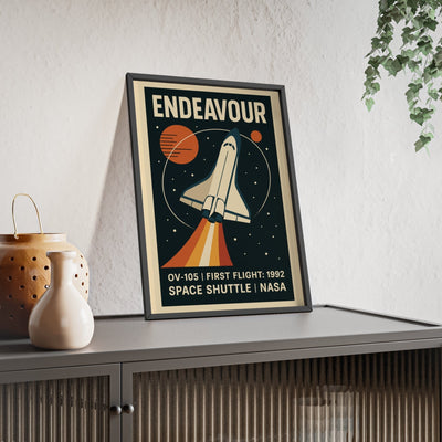 Framed Endeavour Space Shuttle poster