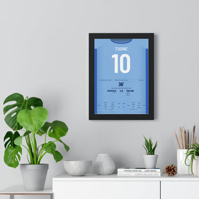England Lionesses Women's World Cup 2023 Semi-Final Poster - Ella Toone 10 Shirt Print framed on a living room wall