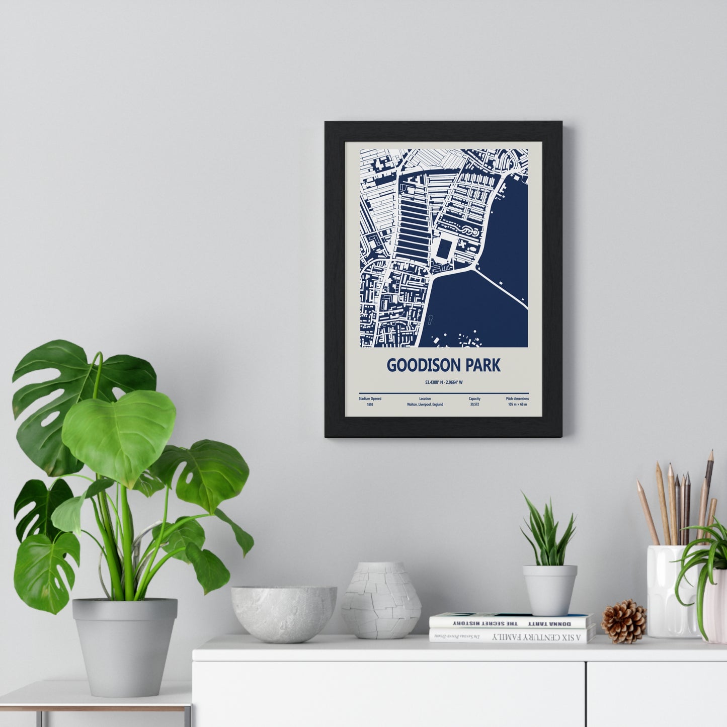 Goodison Park minimalist football ground map artwork