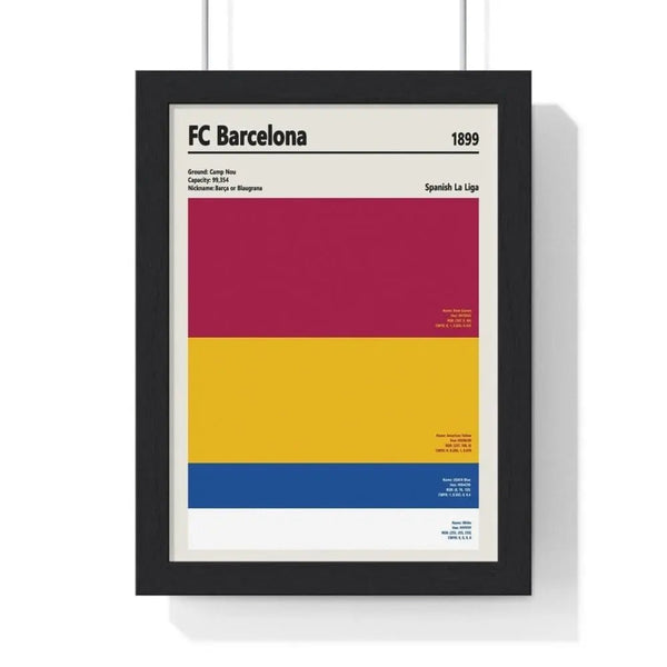 FC Barcelona colour swatch framed football poster in premium UK-made frame