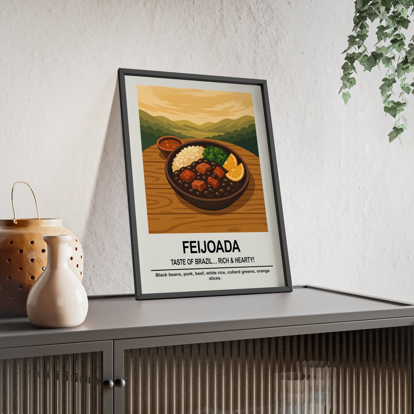 Framed Feijoada Kitchen - Brazilian Food Print print