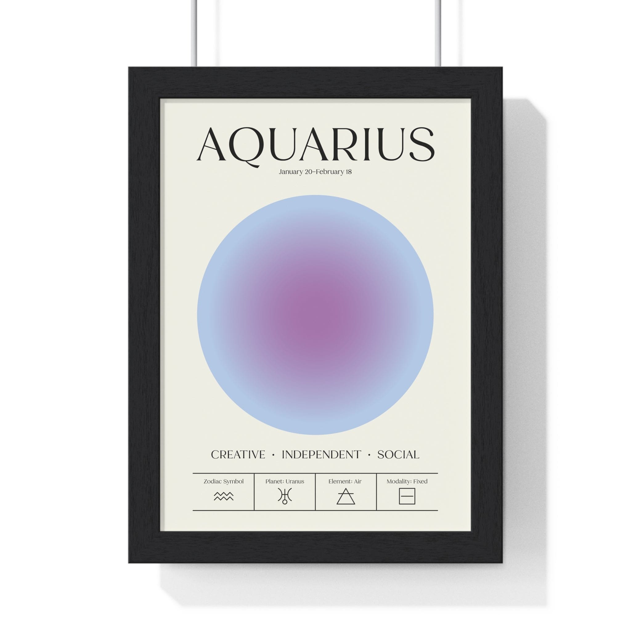 Aquarius Astrology Chart Poster Colour Art Print Poster Kingz