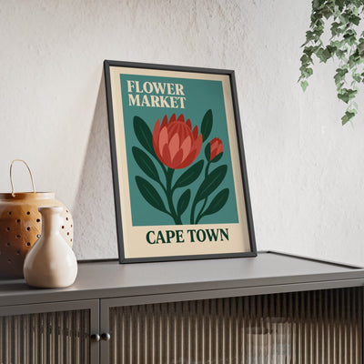 Framed Flower Market Cape Town travel poster