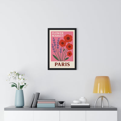 Framed Flower Market Paris travel poster