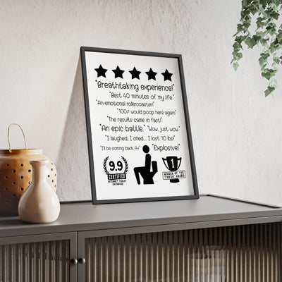 Framed Funny Bathroom Reviews Toilet print