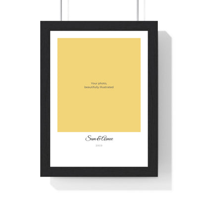 Custom couple portrait poster from photo with names and date