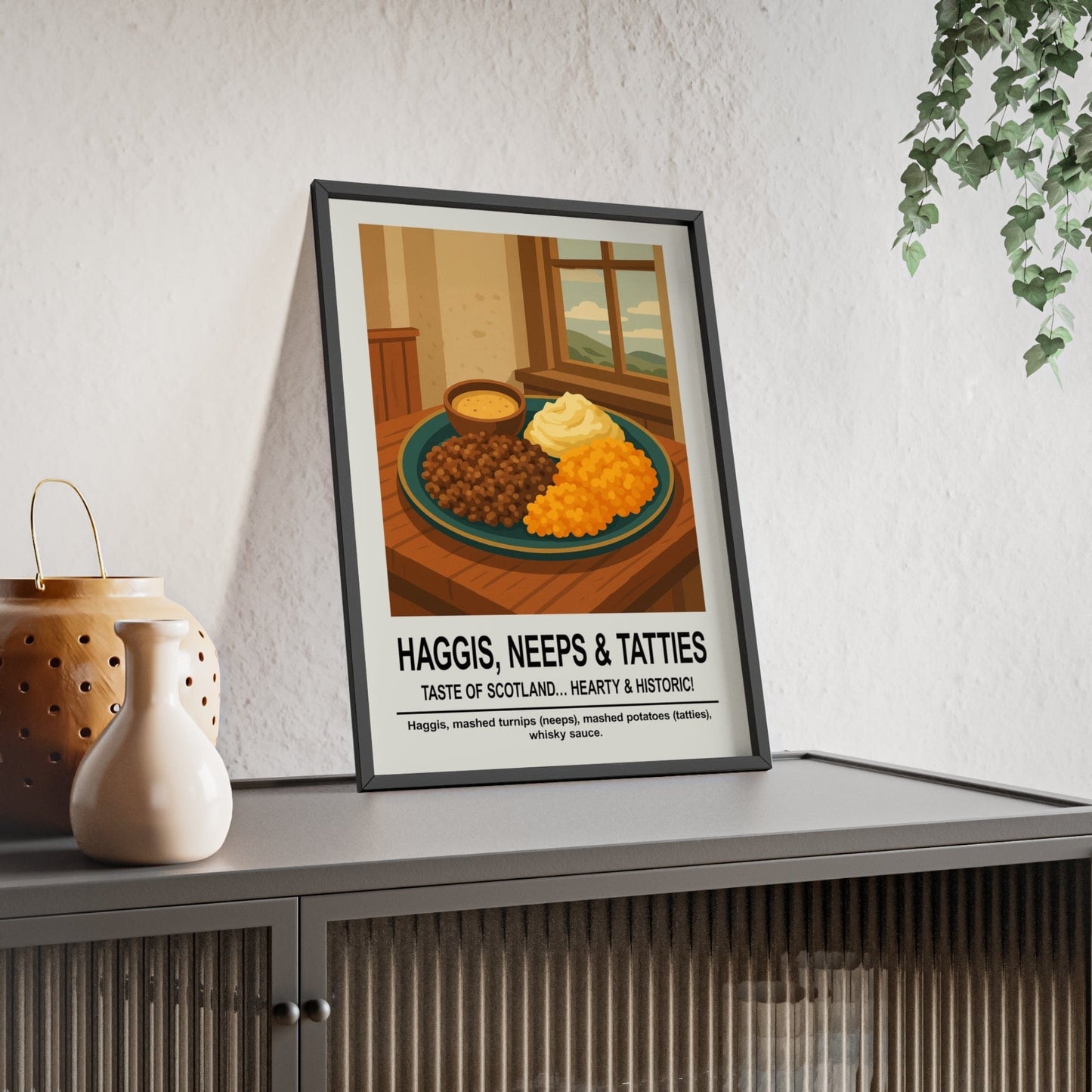 Framed Haggis Neeps & Tatties Scottish Kitchen print