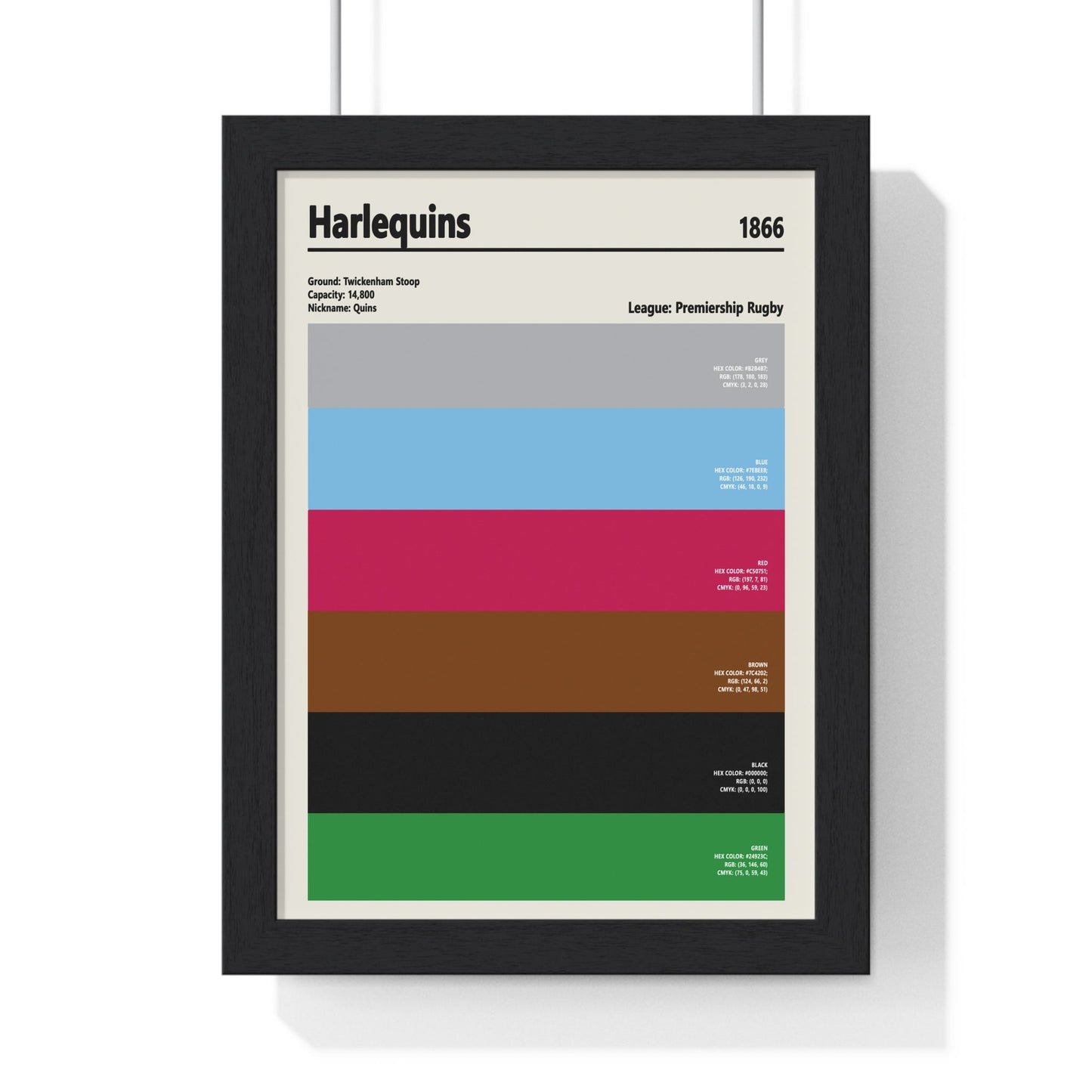 Harlequins Colour Swatch Poster Print