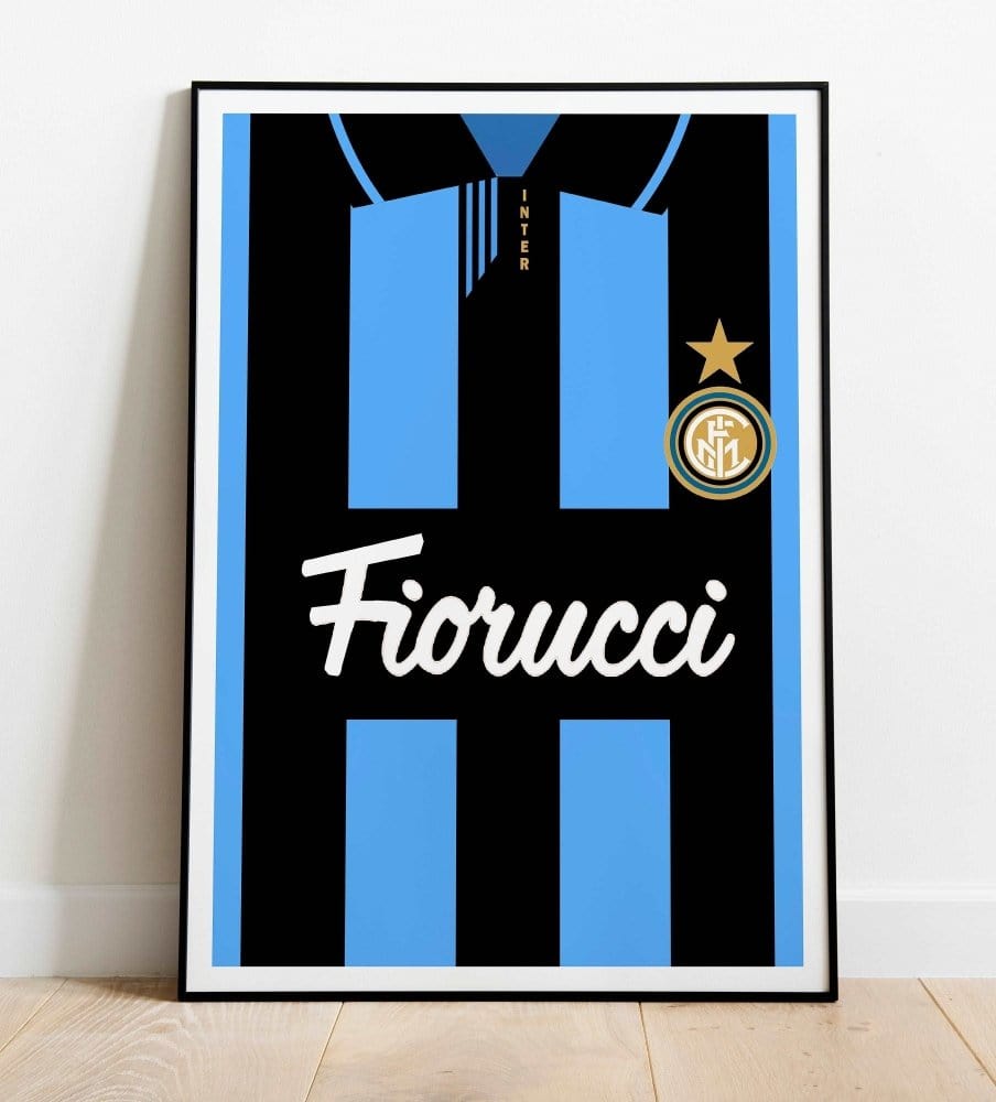 Framed Inter Milan Football poster close-up