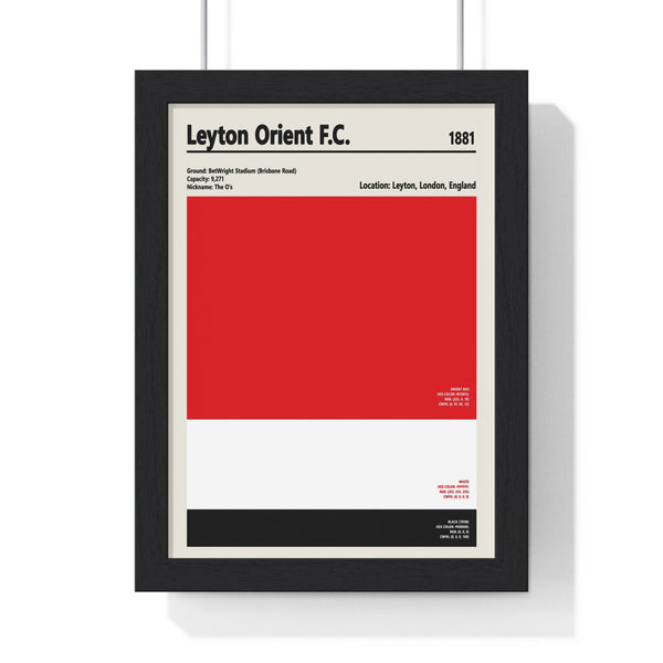 Framed Leyton Orient colour swatch print
