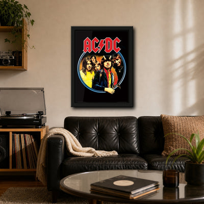 AC/DC Group Framed or Unframed 30x40cm Music Poster - AC/DC wall art lifestyle wall mockup