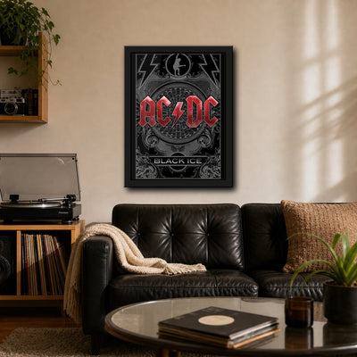 AC/DC Black Ice Framed or Unframed 30x40cm Music Poster - AC/DC wall art lifestyle wall mockup