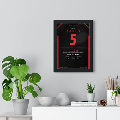 Lisa Ashton Women's World Darts Final 2014 Darts Poster - 3-2 Comeback Shirt Print framed on a living room wall