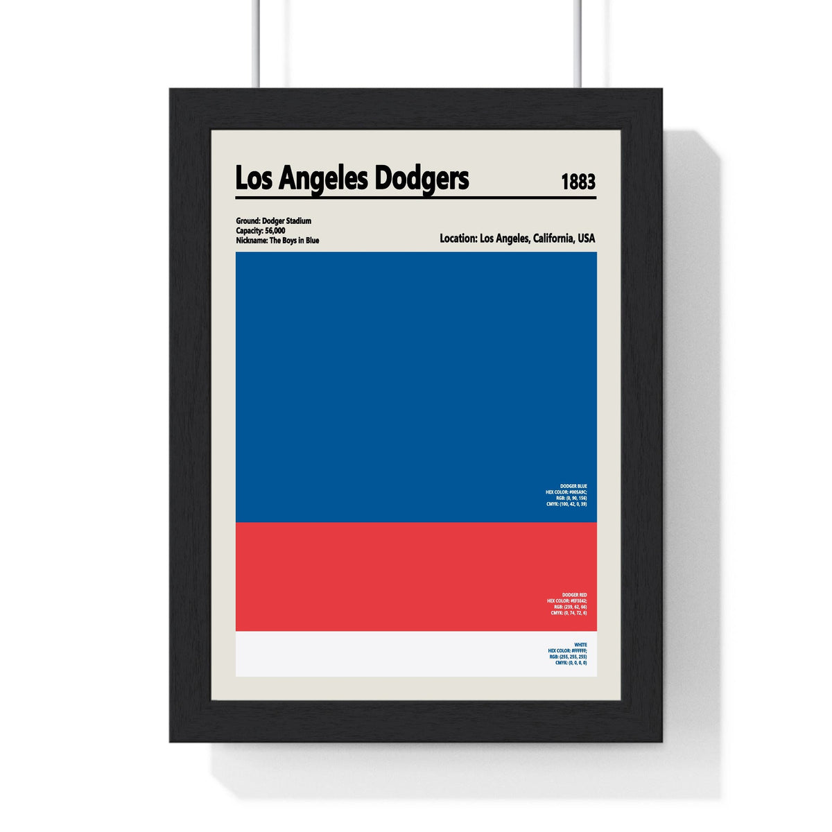 Los Angeles Dodgers MLB Colour Swatch Print