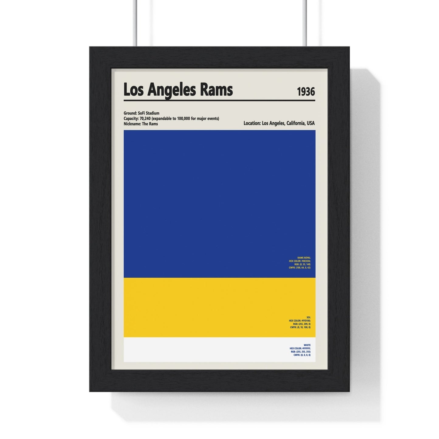 Los Angeles Rams Colour Swatch Print