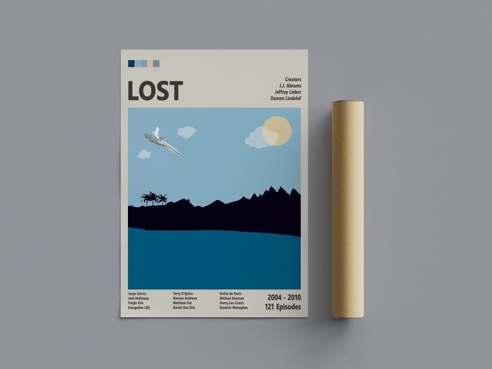Framed Lost TV series poster close-up