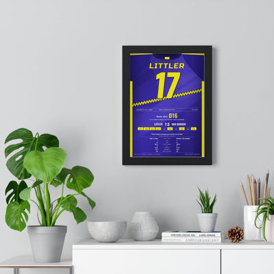 Luke Littler World Darts Final 2025 Darts Poster - Youngest World Champion Shirt Print framed on a living room wall