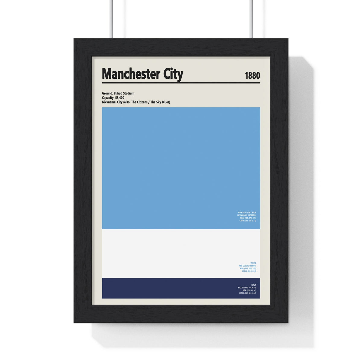 Manchester City Colour Swatch Print | City Colours Poster