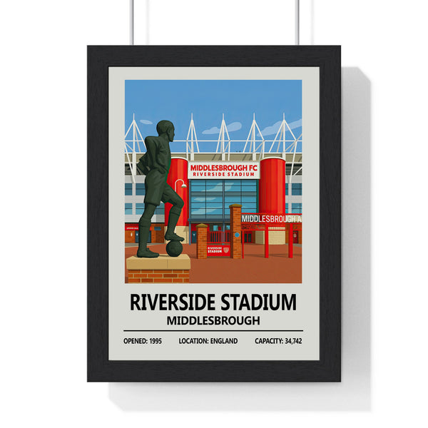 Middlesbrough Riverside Stadium print framed in black MDF frame